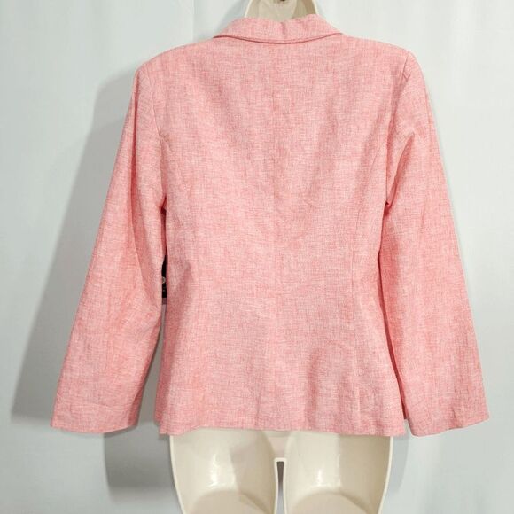 Kensie Orange Red Stitch Fix Rebekah Linen Blazer Size M - Picture 2 of 6